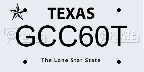 GCC60T Texas License Plate