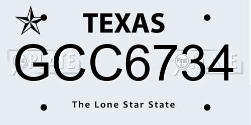 GCC6734 Texas License Plate
