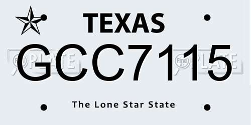 GCC7115 Texas License Plate