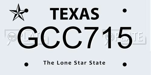 GCC715 Texas License Plate