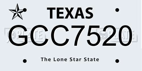 GCC7520 Texas License Plate