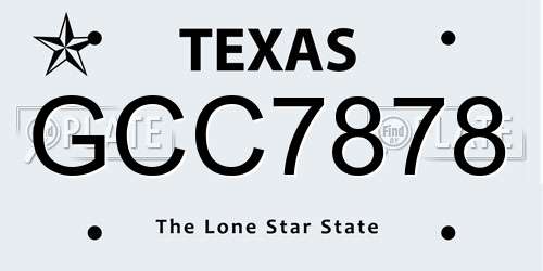 GCC7878 Texas License Plate