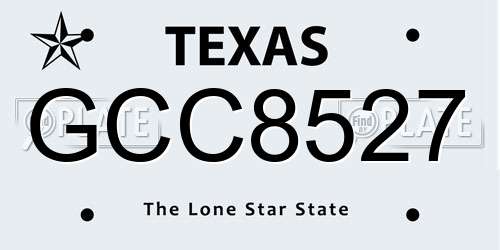 GCC8527 Texas License Plate