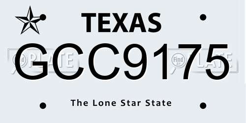 GCC9175 Texas License Plate