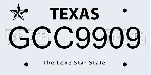GCC9909 Texas License Plate