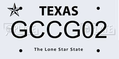 GCCG02 Texas License Plate