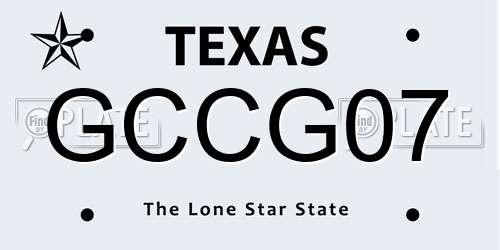 GCCG07 Texas License Plate