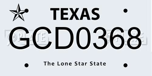 GCD0368 Texas License Plate