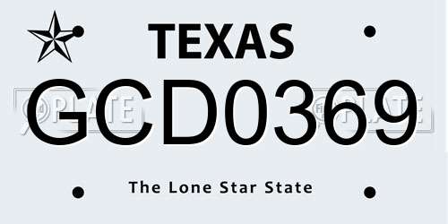 GCD0369 Texas License Plate