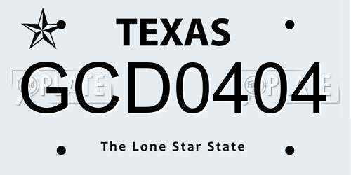 GCD0404 Texas License Plate