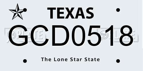 GCD0518 Texas License Plate
