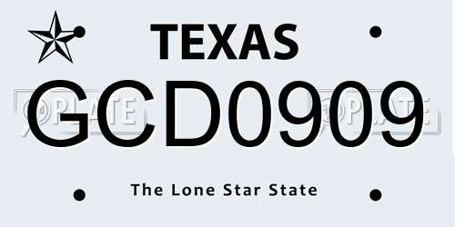 GCD0909 Texas License Plate