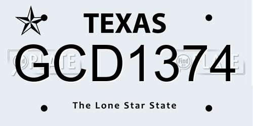 GCD1374 Texas License Plate