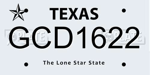 GCD1622 Texas License Plate