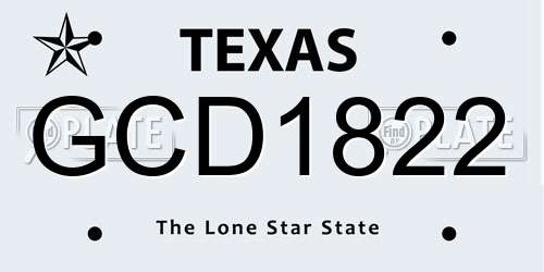 GCD1822 Texas License Plate