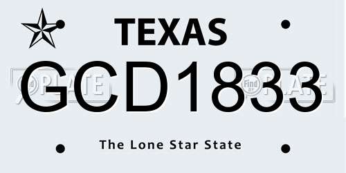 GCD1833 Texas License Plate
