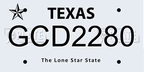 GCD2280 Texas License Plate