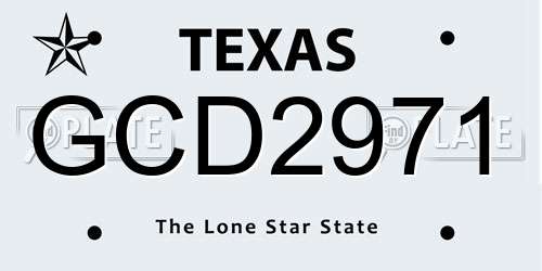 GCD2971 Texas License Plate