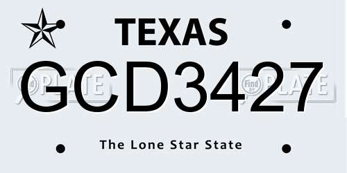 GCD3427 Texas License Plate