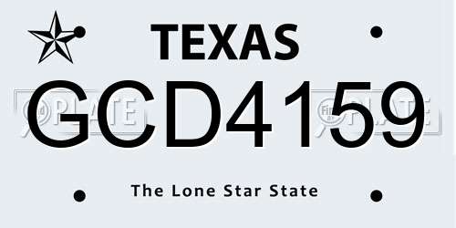 GCD4159 Texas License Plate