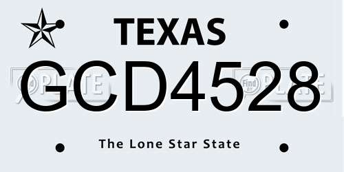 GCD4528 Texas License Plate