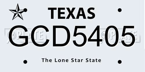 GCD5405 Texas License Plate