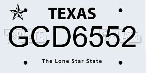 GCD6552 Texas License Plate