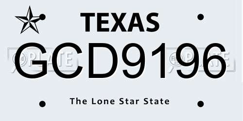 GCD9196 Texas License Plate