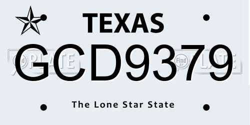GCD9379 Texas License Plate