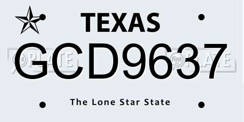 GCD9637 Texas License Plate