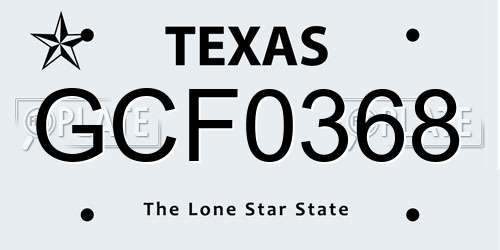 GCF0368 Texas License Plate