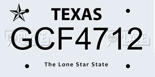 GCF4712 Texas License Plate