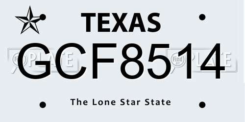 GCF8514 Texas License Plate