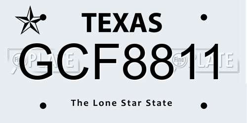 GCF8811 Texas License Plate