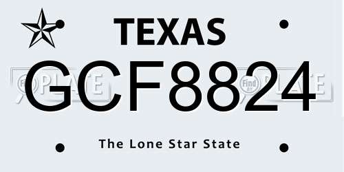 GCF8824 Texas License Plate