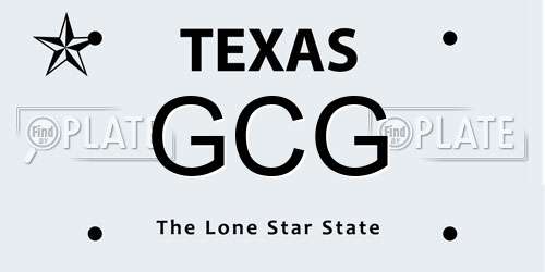 GCG Texas License Plate