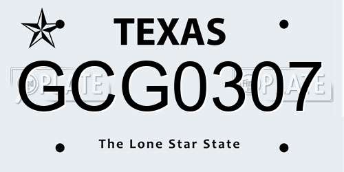 GCG0307 Texas License Plate