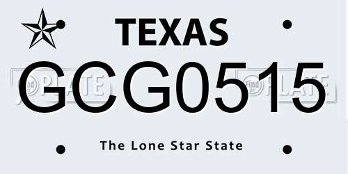 GCG0515 Texas License Plate