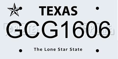 GCG1606 Texas License Plate