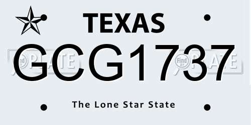 GCG1737 Texas License Plate