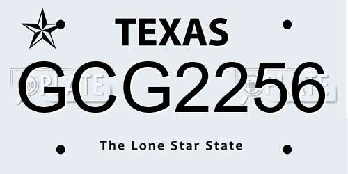 GCG2256 Texas License Plate