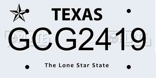 GCG2419 Texas License Plate