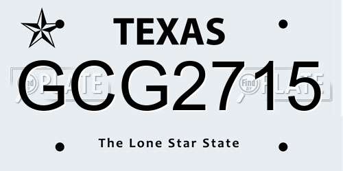 GCG2715 Texas License Plate