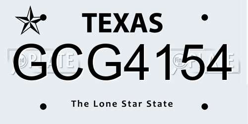 GCG4154 Texas License Plate