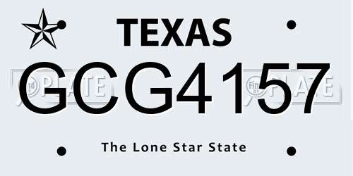 GCG4157 Texas License Plate