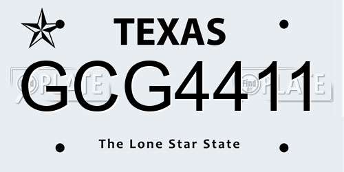 GCG4411 Texas License Plate