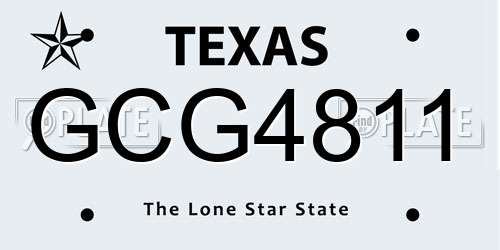 GCG4811 Texas License Plate