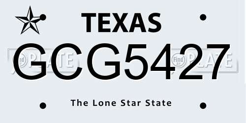 GCG5427 Texas License Plate