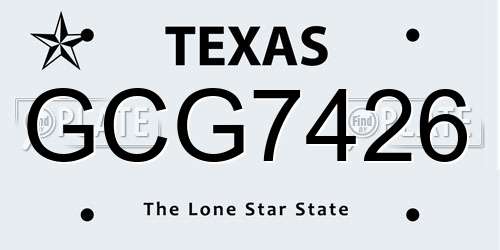 GCG7426 Texas License Plate