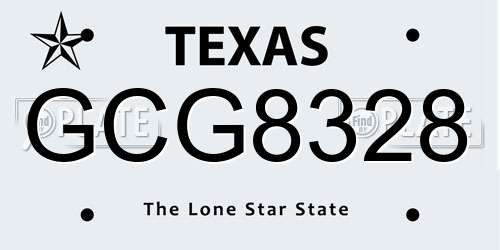 GCG8328 Texas License Plate